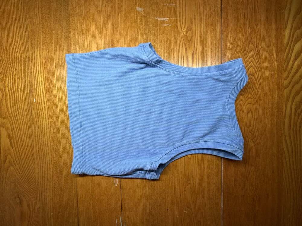 DESTINED Light Blue Ribbed Racerback Crop Tank Top - Picture 3 of 3